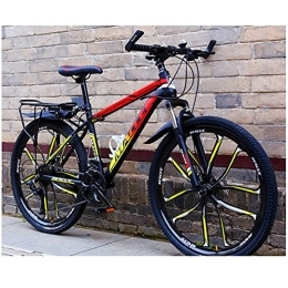 SHANJ Bicicleta SHANJ Bicicletas de Montaña de 24 / 26 Pulgadas para Hombres y Mujeres, Bicicleta de Ruta para Adultos de 21-30 Velocidades, Frenos de Disco, Horquilla de Suspensión, Marco de Acero Degradado