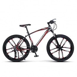 TBNB Bicicleta TBNB Bicicleta de montaña para Hombres Adultos de 26 Pulgadas, 21 velocidades, Freno de Disco, Bicicletas de Carretera, Horquilla de suspensión, Bicicleta de Carreras, Rojo 24 pul