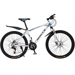 TBNB Bicicletas de montaña TBNB Bicicletas de montaña de 24 / 26 Pulgadas, Horquilla de suspensión de 21-27 velocidades, Bicicleta de Carretera con Marco de Acero con Freno de Disco Doble para Hombres y Mujeres (Blanco 2