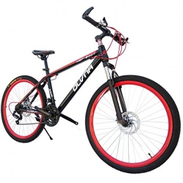 WEHOLY Bicicleta WEHOLY Bicicleta para Hombre 'Mountain Bike, Cuadro de Acero de 17', Horquilla de suspensión Delantera de 21 / 24 / 27 / 30 velocidades Totalmente Ajustable, suspensión Delantera, Rojo, 24 velocidades