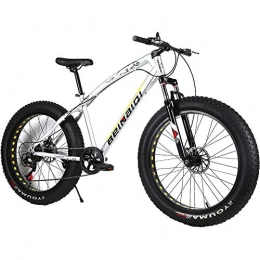 YOUSR Bicicleta YOUSR Mountain Bicycles Shock Absorption Mens Bike 26"Rueda Unisex's Silver 26 Inch 27 Speed