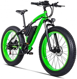 NXMAS Bike 26 Electric Mountain Bike E-bike 48V 500W with 21-speed Shimano Transmission System Fat Tire Bike Mountain Snow Ebike Three Working Modes Pedelec City Bike-Green