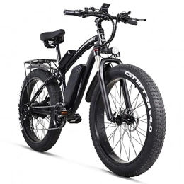 Electric oven Electric Mountain Bike 26 Inch 4.0 Fat Tire Electric Bike 1000W Mens Mountain Bike Snow Bike with 48V17Ah Lithium Battery Professional 7 Speed E-bike Max Load 330 lbs (Color : Black, Motor : 1000W)
