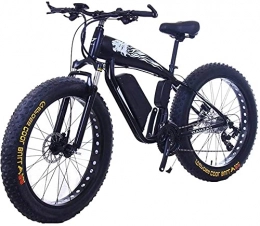 CCLLA Electric Mountain Bike 26 Inch Fat Tire Electric Bike 48V 400W Snow Electric Bicycle 27 Speed Mountain Electric Bikes Lithium Battery Disc Brake (Color : 10Ah, Size : Black)