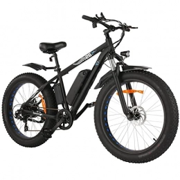 Electric oven Bike 26 inches Fat Tire Mountain Ebike 500W 48V 10Ah Lithium Battery Electric Bike (Color : Black)