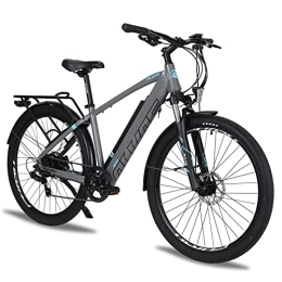 AKEZ Electric Mountain Bike AKEZ 27.5'' Electric Bikes for Adults, 36V 12.5Ah Electric Mountain Bikes E-bikes for Men Women, Electric Dirt Bike with BAFANG Motor and Shimano 7 Speed Electric City Bike (gray)