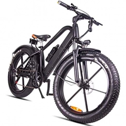 Amantiy Electric Mountain Bike Amantiy Electric Mountain Bike, 26 Inch Fat Tire Electric Bike 400W 48V Snow E-Bike Shimano 6 Speeds Beach Cruiser Mens Women Mountain E-Bike Pedal Assist Electric Powerful Bicycle (Color : Black)