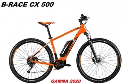 ATALA BICI Electric Mountain Bike ATALA Bike B-Race CX 500 Range 2020, ORANGE BLACK WHITE MATT, 18" - 46 CM