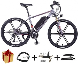 Bike Bike BIKE Electric Bicycle, Electric Mountain Bike - 27 Speed, 26 Inch, 350W Motor, 30Km / H, Removable Lithium Battery, Suitable for All Terrain Gray-35Km, Gray, 35Km