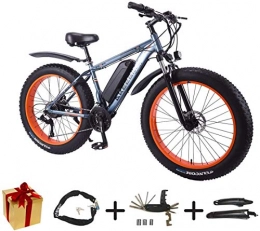 Bike Bike BIKE Electric Bicycle, Mountain Cycling Bicycle - 350W 36V Mountain Bike 26 inch 27 Speed Fat Tire Snow Bike Removable Battery Gray-50Km, Gray, 50Km