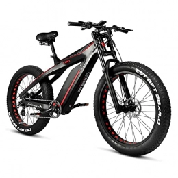 bzguld Bike bzguld Electric bike Electric Bike for Adults 28 Mph 750w Motor 26"4.0 Fat Tire Mountain Electric Bicycle Carbon Fiber All Terrains Shoulder Shock Snow E Bike (Color : 48V, Size : 750W)