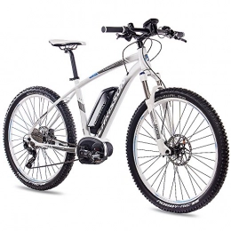 CHRISSON Electric Mountain Bike CHRISSON 27.5Inch Electric / 3.0E-BIKE Pedelec Electric Mountain Bike with 10g Deore XT Bosch Pline CX Power PACK500and RockShox White Grey Matt, 44 cm