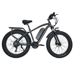 CMACEWHEEL Bike CMACEWHEEL M26 Powerful Electric Mountain Bike 26 Inch Fat Tire Snow Bike Beach Bike 48V Removable Battery Long Endurance (Black 15Ah)