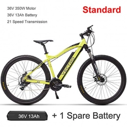 cuzona Bike cuzona 29 350W Electric Mountain Bike 21 Speed Pedal Assist Bicycle adopt Disc Brakes 36V 13Ah High Efficiency Lithium Battery-Yellow_Plus