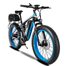 Cyex Electric Mountain Bike Cyex XF800 26inch Fat Tire Electric Bike 1000W 48V Snow E-Bike Shi-ma-no 7 Speeds Beach Cruiser Mens Women Mountain e-Bike Pedal Assist Lithium Battery Hydraulic Disc Brakes (blue)