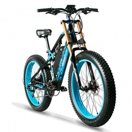 Cyrusher Electric Mountain Bike Cyrusher XF900 Electric Bike 750w Fat Tire Mountain Bike for Adults Motorstyle Ebike for Mens (Blue)