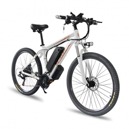 BYINGWD Electric Mountain Bike Ebike, Electric Bicycles, Adult Electric Bicycles, Electric Mountain Bikes，26’’ Electric Bikes For Adults, Electric Bicycle E-bike ，21-speed（Color: White）