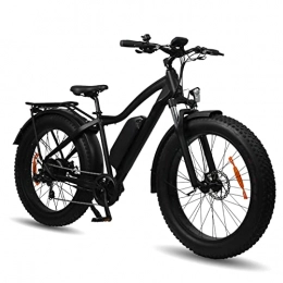 LDGS Electric Mountain Bike ebike Electric Bike for Adults 26 Inch Full Terrain Fat Tire 750W Electric Snow Bicycle 48V Li-Ion Battery Ebike for Men (Color : Matt Black)