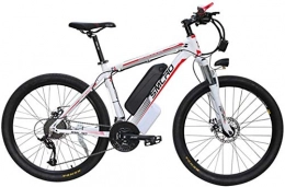 RDJM Electric Mountain Bike Ebikes, 26'' Electric Mountain Bike Brushless Gear Motor Large Capacity (48V 350W 10Ah) 35 Miles Range And Dual Disc Brakes Alloy Electric Bicycle (Color : White Red)