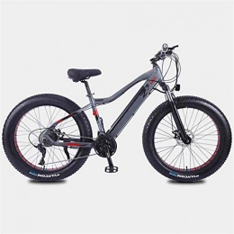 RDJM Electric Mountain Bike Ebikes, 350W Mountain Electric Bikes 26In Fat Tire E-Bike with 27-Speed Transmission System and Charging Time 3 Hours Lithium Battery(10AH36V), Range of 35 Kilometers (Color : Gray)