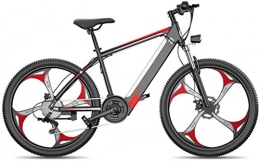 RDJM Electric Mountain Bike Ebikes, Electric Bike 26 Inches Fat Tire Snow Bicycle Mountain Bikes Men's Dual Disc Brake Aluminum Alloy for Adults And Teens, for Sports Outdoor Cycling Travel, LED Light (Color : Red)