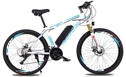 RDJM Electric Mountain Bike Ebikes, Electric Bikes for Adults Electric Mountain Bike 21-Speed 36V 8Ah Lithium Battery E-Bike with 26" Spoke Wheel Big Tire and 250W Motor for Beach Snow Gravel Rain Electric Biking Adventure, White