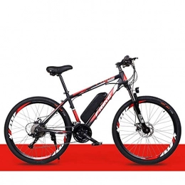 Edman Bike Edman 26 Inch Electric Bike, Lithium Battery Mountain Bike, Adult Variable Speed Off-Road Power Bike, Double Disc Brake. 27speed36V10A52km. Blackandred.