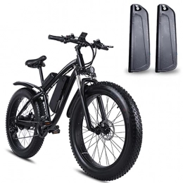 Electric oven Bike Electric Bike 1000W for Adults 26 Inch Fat Tire Electric Bike Aluminum Alloy Outdoor Beach Mountain Bike Snow Bicycle Cycling (Color : Black-2 batterys)