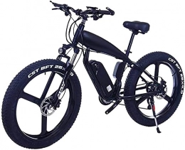 CASTOR Electric Mountain Bike Electric Bike 26 Inch 21 / 24 / 27 Speed Electric Mountain Bikes With 4.0" Fat Snow Bicycles Dual Disc Brakes Brakes Beach Cruiser Men Sports Ebikes (Color : 15Ah, Size : BlackB)