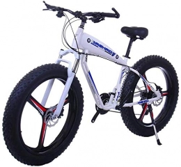 Erik Xian Bike Electric Bike Electric Mountain Bike 26 Inch 21 / 24 / 27 Speed Electric Mountain Bikes With 4.0" Fat Snow Bicycles Dual Disc Brakes Brakes Beach Cruiser Mens Sports E-bikes (Color : 10Ah, Size : White) f