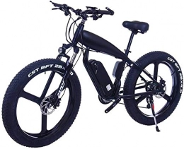 Erik Xian Bike Electric Bike Electric Mountain Bike 26 Inch Electric Mountain Bike 4.0 Fat Tire Snow Bike Strong Power 48V 10Ah Lithium Battery Beach Bike Double Disc Brake City Bicycle (Color : 10Ah, Size : Black-A