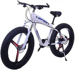 CASTOR Bike Electric Bike Electric Mountain Bike 26inch Fat Tire EBike 21 / 2427 Speeds Beach Cruiser Sports MTB Bicycles Snow Bike Lithium Battery Disc Brakes (Color : 10Ah, Size : White)