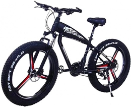 CASTOR Bike Electric Bike Electric Mountain Bike 26inch Fat Tire EBike 21 / 2427 Speeds Beach Cruiser Sports MTB Bicycles Snow Bike Lithium Battery Disc Brakes (Color : 15Ah, Size : BlackA)