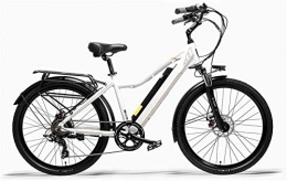 Erik Xian Electric Mountain Bike Electric Bike Electric Mountain Bike Adults Urban Electric Bike, Dual Disc Brakes 26 Inch Pedal Assist Bicycle Aluminum Alloy Frame Oil Spring Suspension Fork 7 Speed for the jungle trails, the snow,