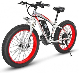 Erik Xian Bike Electric Bike Electric Mountain Bike Electric Mountain Bike, 350W 26'' fat tire E-Bike with Removable 48V 13AH Lithium-Ion Battery for Adults, 21 Speed Shifter for the jungle trails, the snow, the bea