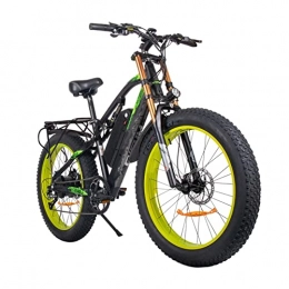 Electric oven Bike Electric Bike for Adults 26'' Ebike with 1000W Motor, 27MPH Electric Mountain Bike, Removable 48V / 17Ah Battery, 9-speed shift (Color : Black-green)