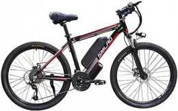 Fangfang Bike Electric Bikes, 26-inch Adult Electric Bike, 27-Speed-Dating Removable Battery Mountain Bike 48V10AH350W, with LCD Meter and Headlight Commuter Men's Electric Cross-Country Bike (Color : Black Red) , E