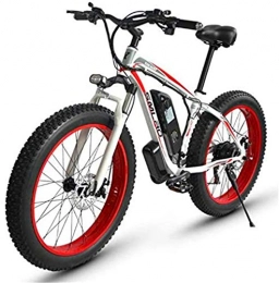 Fangfang Bike Electric Bikes, Alloy Frame 27-Speed Electric Mountain Bike, Fast Speed 26" Electric Bicycle for Outdoor Cycling Travel Work Out, E-Bike (Color : White red, Size : 48V15AH)