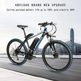 AKEFG Electric Mountain Bike Electric Bikes for Adult, Mens Mountain Bike, Magnesium Alloy Ebikes Bicycles All Terrain, 26" 48V 240W Removable Lithium-Ion Battery Bicycle Ebike, for Outdoor Cycling Travel Work Out