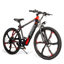 YANGAC Electric Mountain Bike Electric Mountain Bike, 26'' E-bike 350W Motor, 48V 8Ah Removable Li-ION Battery, Shimano 21 Speed Transmission Gears Double Disc Brake [EU Warehouse], black