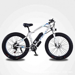 CDPC Electric Mountain Bike Electric Power Bike 26" Fat Tire Bike 350W 36V / 8AH Battery Moped Snow Beach Mountain Bike Throttle And Pedal Assist (Color : White, Size : 13AH)