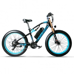 Extrbici Electric Mountain Bike Extrbici xf900 electric mountain bike 24-speed gears 66 x 43.2 cm aluminium frame mountain bike 36 V brushless hub motor(blue)