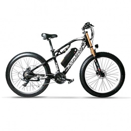 Extrbici Electric Mountain Bike Extrbici xf900 electric mountain bike 24-speed gears 66 x 43.2 cm aluminium frame mountain bike 36 V brushless hub motor(White)