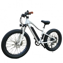F-JX Electric Mountain Bike F-JX Electric Bicycle, Wide and Fat Snowmobiles, 26 Inch Mountain Outdoor Sports Variable Speed Lithium Battery Bike - White, 26 Inches X 17 Inches