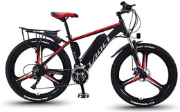 Fangfang Bike Fangfang Electric Bikes, Fat Tire Electric Mountain Bike for Adults, Lightweight Magnesium Alloy Ebikes Bicycles All Terrain 350W 36V 8AH Commute Ebike for Mens, 26 Inch Wheels, E-Bike (Color : Red)