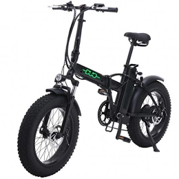 GUNAI Bike GUNAI 20 inch Electric Snow Bike 500W Folding Mountain Bike with 48V 15AH Lithium Battery and Disc Brake (Black)