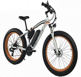 HSART Electric Mountain Bike HSART 1000W Electric Bike 48V 13Ah Mens Mountain Bike 26" Fat Tire Ebike Road Bicycle Beach / Snow Bike with Dual Hydraulic Disc Brakes and Suspension Fork, White, White