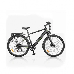 HWOEK Electric Mountain Bike HWOEK Adults City Electric Bike, with 350W Powerful Motor 27" Mountain Commute E Bike Aluminum Alloy Frame 6 Speed Dual Disc Brakes Removable Battery Three Options, Black, B 10.4AH