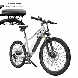 HWOEK Electric Mountain Bike HWOEK Adults Mountain Electric Bike, 7 Speed 250W Motor 26 Inch Outdoor Riding E-Bike with Waterproof Meter Dual Disc Brakes with Rear Seat, White, A