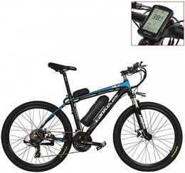 IMBM Electric Mountain Bike IMBM T8 36V 240W Strong Pedal Assist Electric Bike, High Quality & Fashion MTB Electric Mountain Bike, Adopt Suspension Fork (Color : Blue LCD, Size : 20Ah)